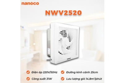 Quạt hút gắn tường 1 chiều Nanoco NWV2520 - 31W