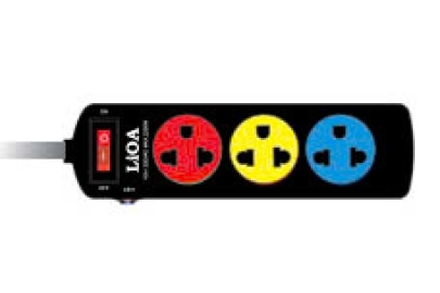 Ổ cắm LiOA 3SND & 3SNW - 3 ổ cắm 3 chấu Đen & Trắng