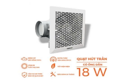 Quạt hút âm trần Có ống dẫn Nanoco NCV2020/C - 18W