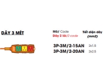 Ổ CẮM SIÊU TẢI CÓ DÂY ĐA NĂNG 3P-3M/2-15AN