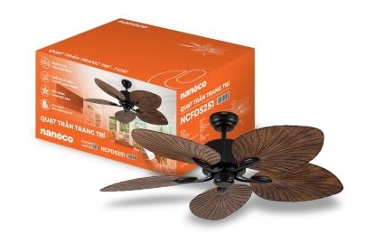 Quạt trần Nanoco NCFD5251 - 5 cánh Vân gỗ