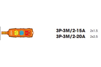 Ổ CẮM SIÊU TẢI CÓ DÂY 3P-3M/2-15A