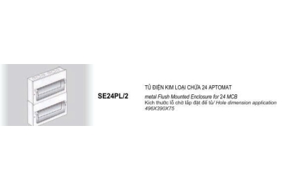 Tủ âm SE24PL/2 - Chứa 24 aptomat, Kim Loại