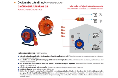 Ổ Cắm Rulo 20M HYBRID-20M-20A Công Suất Lớn