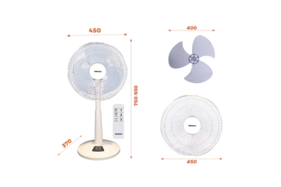 Quạt lửng remote Nanoco NLF1624RC - 3 cánh Xanh/Beige, có remote