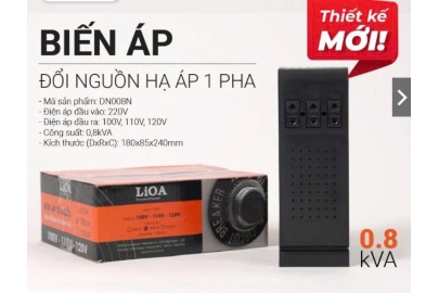 Biến Áp DNV008A - Đổi Nguồn Hạ Áp 1 Pha Loại Mới - 0,8kVA.