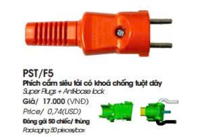 Phích cắm PST/F5 siêu tải có khóa chống tuột dây