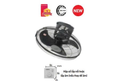 Quạt đảo trần Nanoco NOF1853GR - 3 cánh Ghi