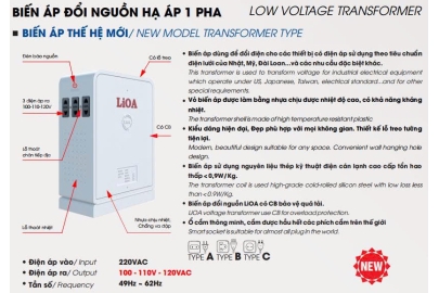 Biến Áp DNV008A - Đổi Nguồn Hạ Áp 1 Pha Loại Mới - 0,8kVA.