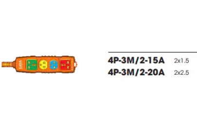 Ổ CẮM SIÊU TẢI CÓ DÂY 4P-3M/2-15A