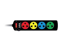 Ổ cắm LiOA 4SND & 4SNW - 4 ổ cắm 3 chấu Đen & Trắng