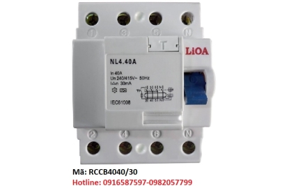 RCCB  - Cầu dao chống dòng rò loại 4 cực 40A