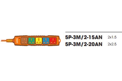 Ổ CẮM SIÊU TẢI CÓ DÂY ĐA NĂNG 5P-3M/2-15AN