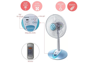Quạt lửng Pana F-307KH - 5 cánh Xanh/Bạc
