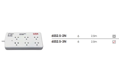 Ổ CẮM 6SS2.5-2N -  4 Lỗ cắm 3 chấu thường