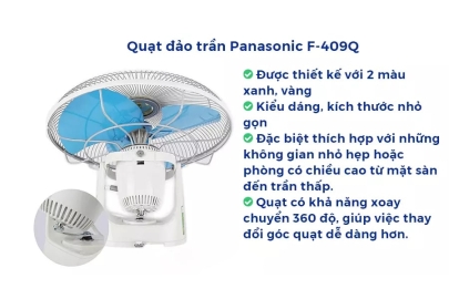Quạt đảo Pana F-409Q - 3 cánh Xanh/Vàng