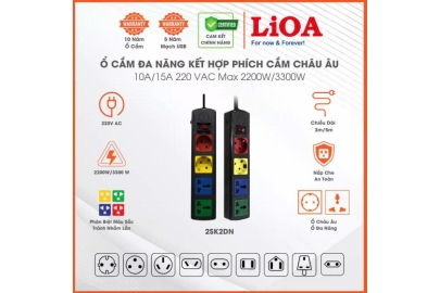 Ổ cắm 2SK2DN**** kéo dài cho xe điện & thiết bị sử dụng phích cắm châu âu