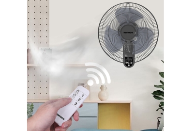Quạt treo tường Nanoco NWF1615RC - 3 cánh Ghi/Xám nhạt, có remote